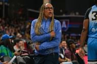 Chicago head coach Teresa Weatherspoon reacts during the WNBA game between the Chicago Sky and the Atlanta Dream on September 17th, 2024 at Gateway Center Arena in College Park, GA. (Photo by Rich von Biberstein/Icon Sportswire via Getty Images)